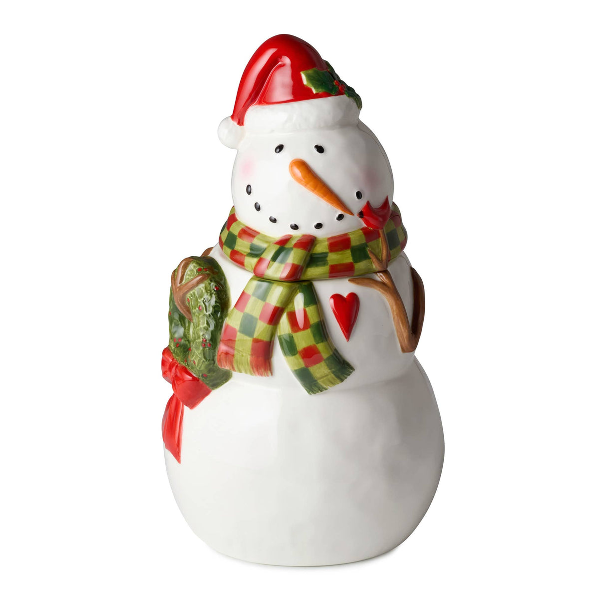 Snowman Delight 3-D Santa Cookie Jar 12"