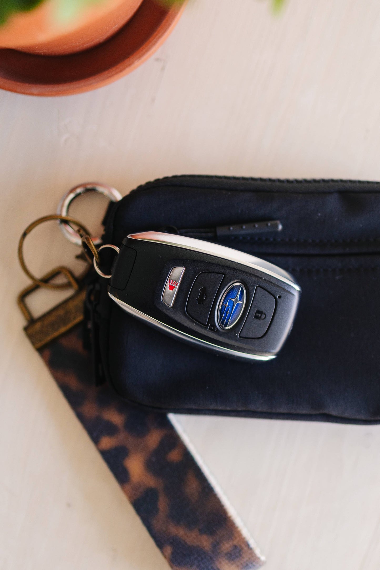 Canvas Wristlet Lanyard Keychain -  Car Key Fob Holder