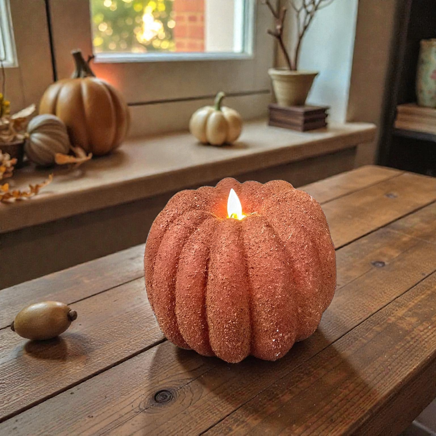 Chunky Moving Flame Grunge Pumpkin 6x5in