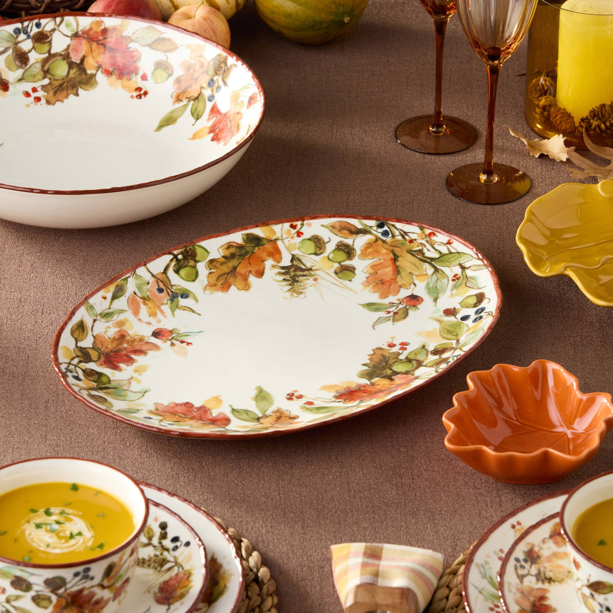 Autumn Meadows Oval Platter 16" x 12"