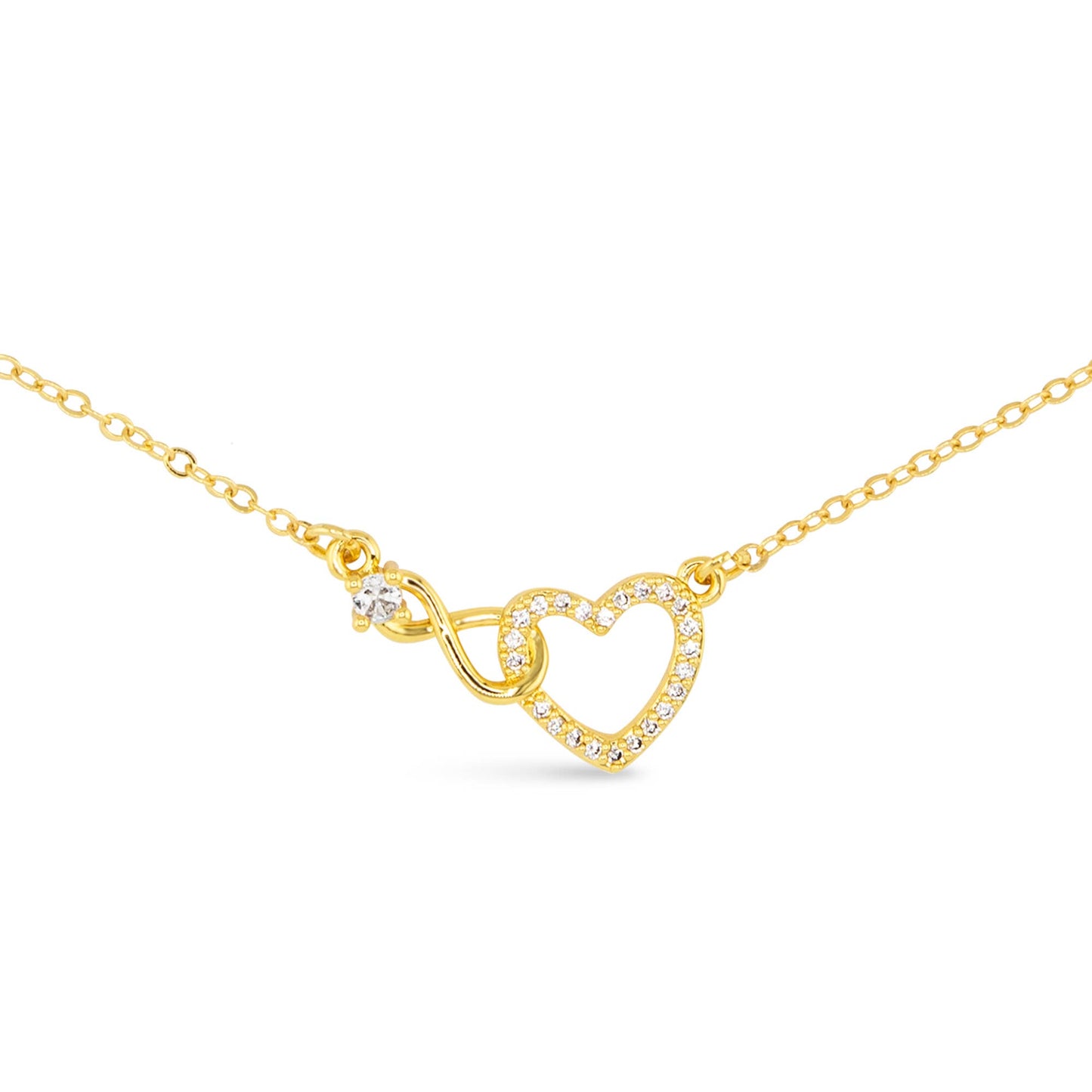Precious Heart & Infinity Necklace - Gold