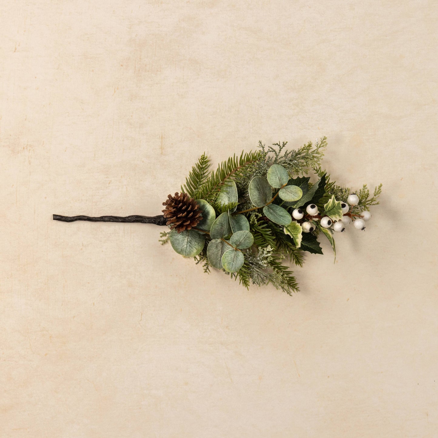 17" WHITEWASHED HEMLOCK PICK W/ WHITE BERRIES