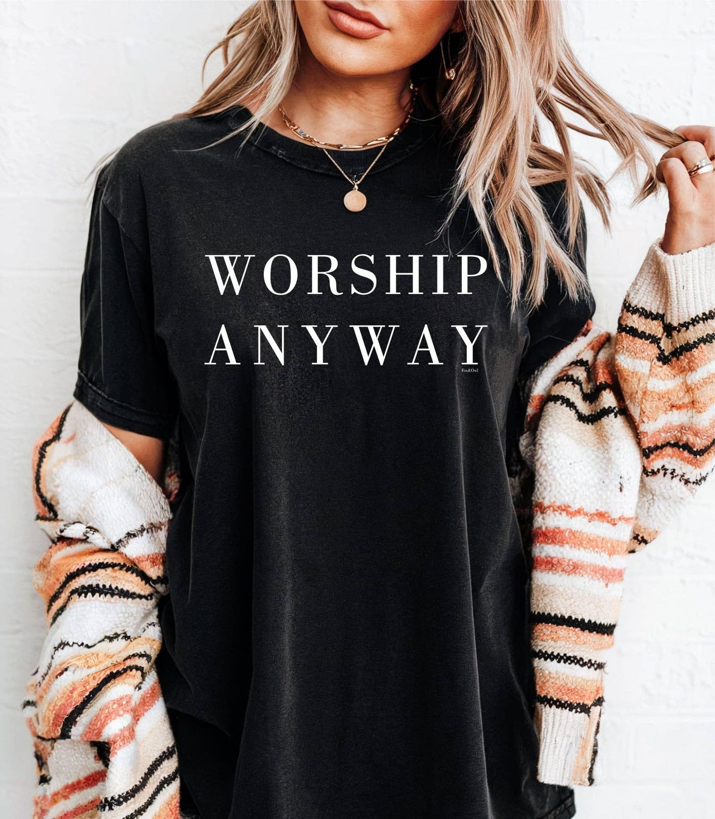 New Christian Worship Anyway Black Bella Spring Graphic Tee
