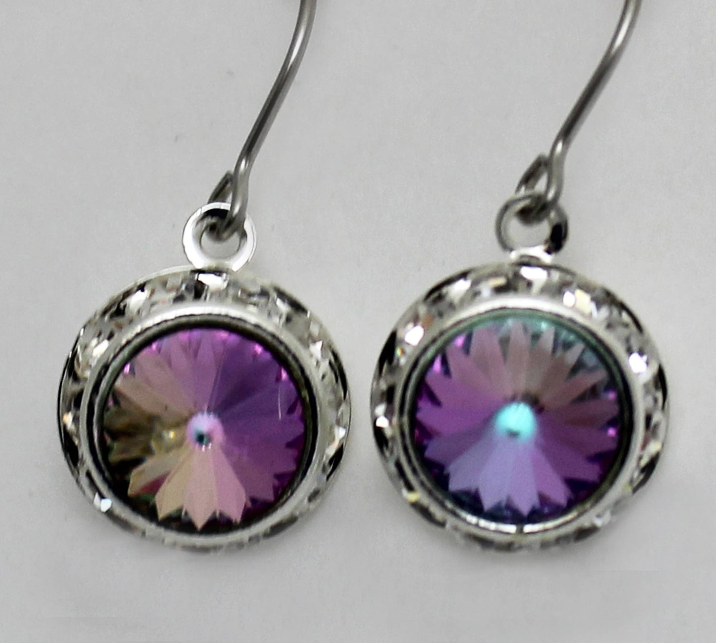 Rhinestone Rivoli VL (Vitrail Light) 12mm Dangle Earring