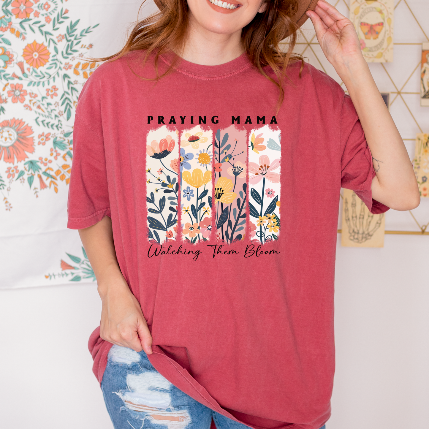Praying Mama Watching Them Bloom Comfort Colors T Shirt