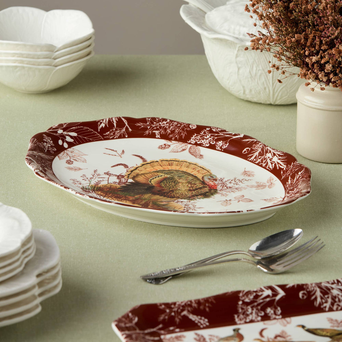 Pheasant Grove Oval Platter 16" x 12"