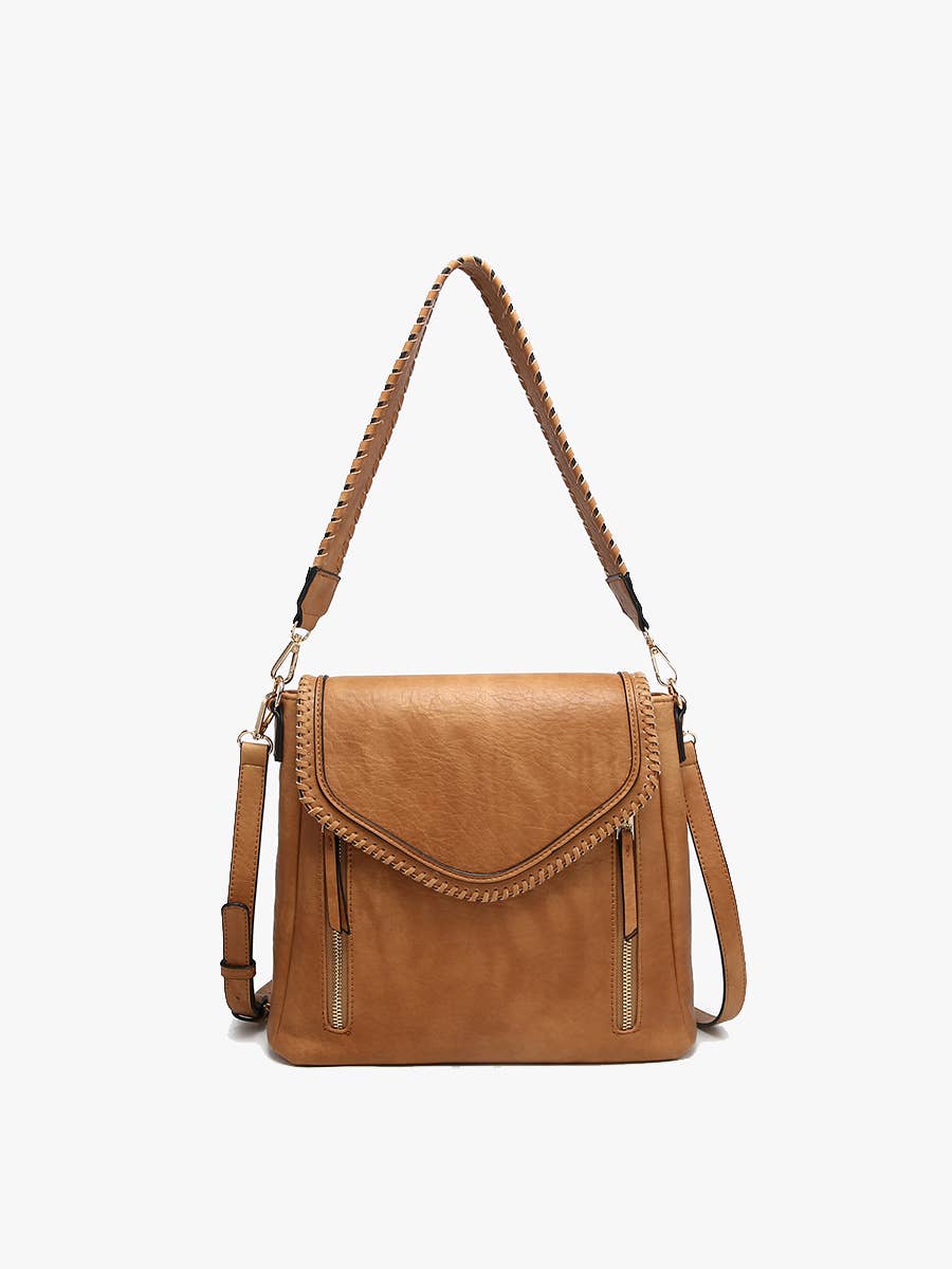 Lorelei Double Zip Crossbody – Whipstitch Trim | M2167