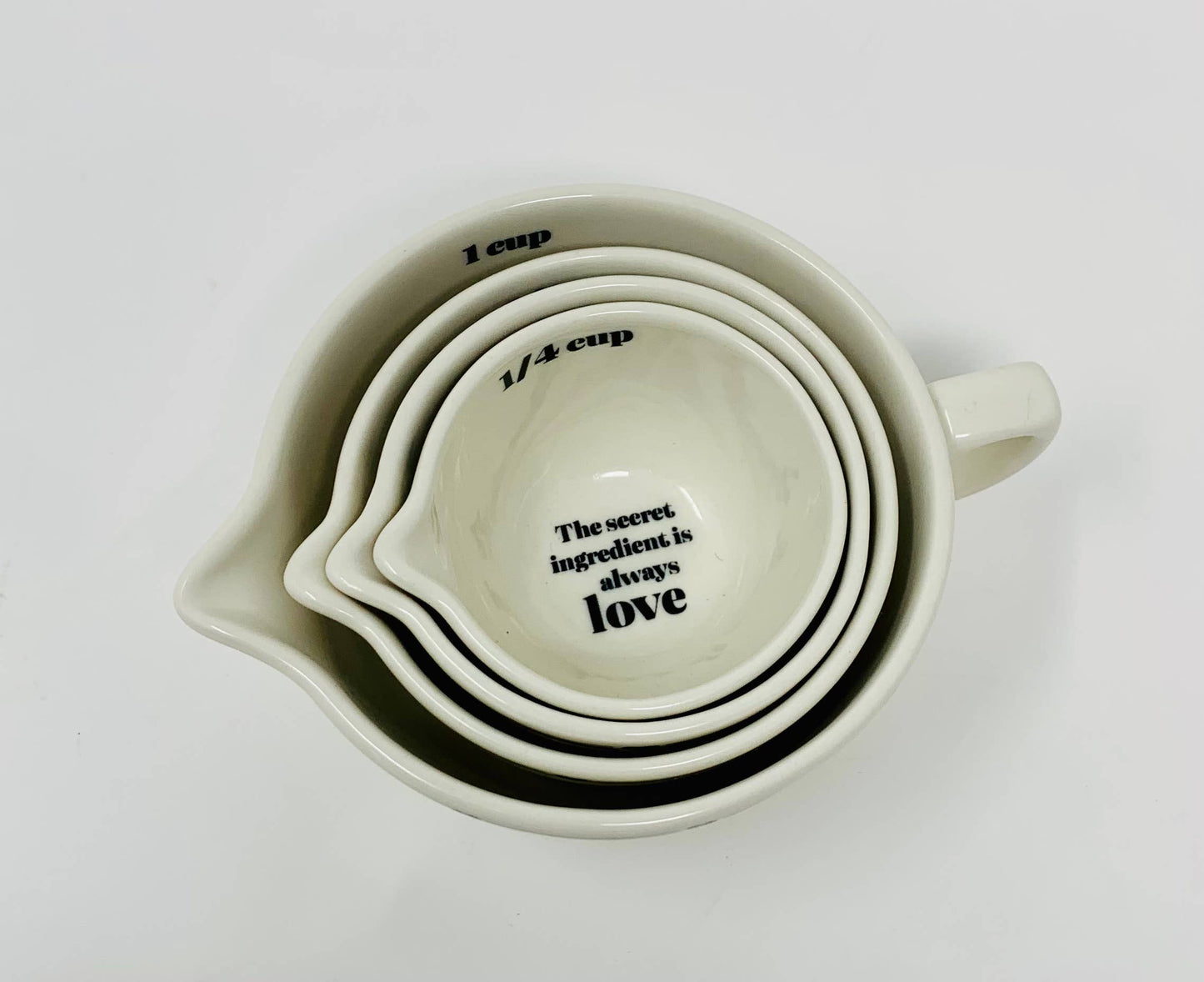 “The Secret Ingredient Is Love Ceramic Measuring Cups”