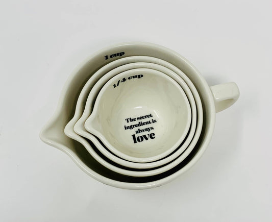 “The Secret Ingredient Is Love Ceramic Measuring Cups”