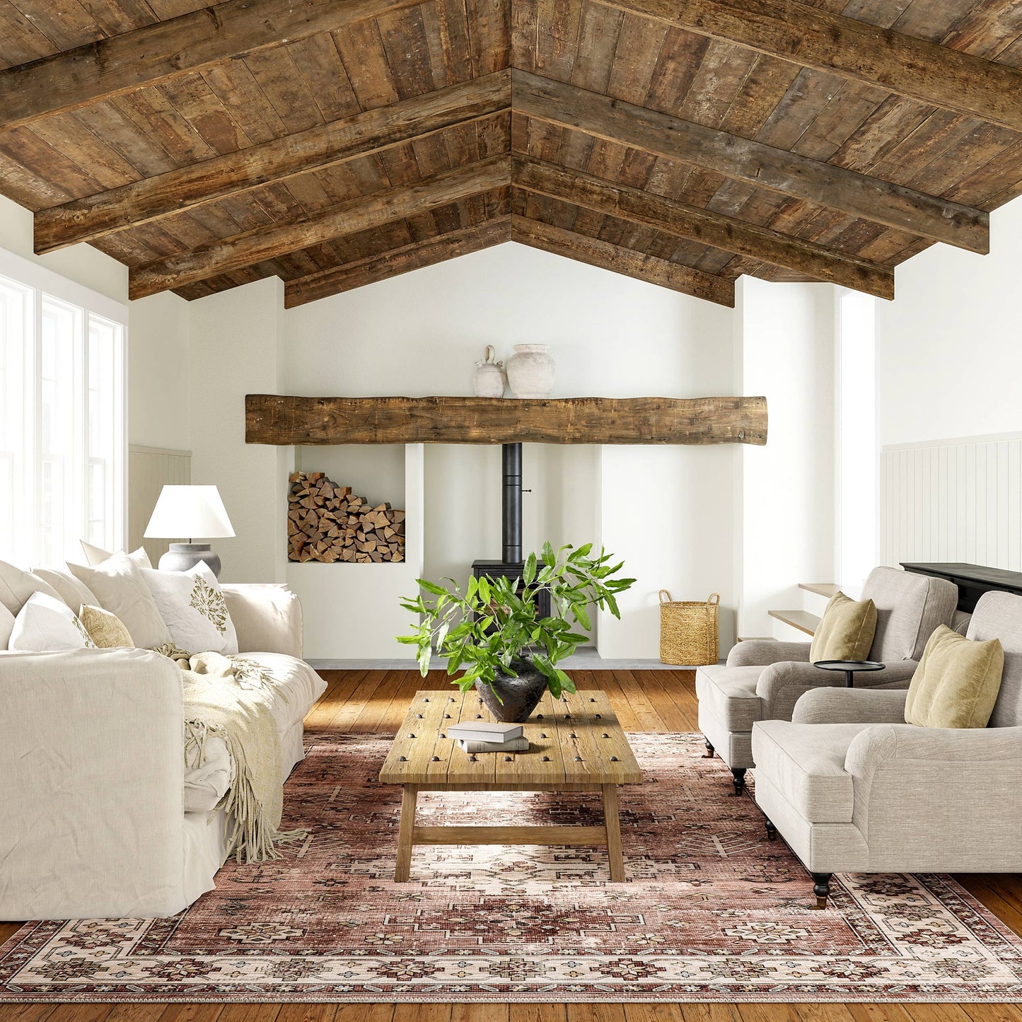 Lauren Liess Barbary Distressed Machine Washable Area Rug