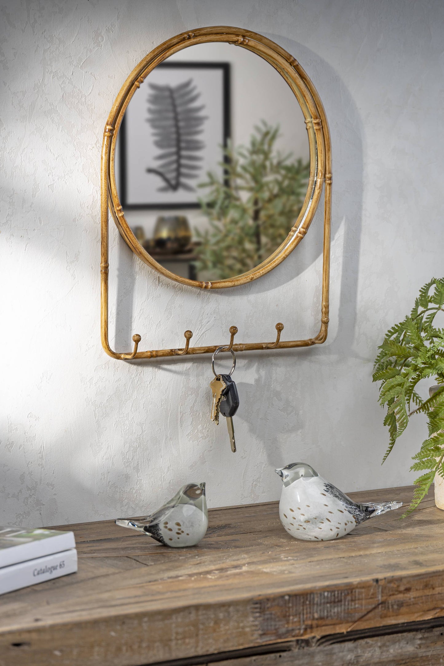Last Call Brown Metal Wall Mirror w/Hook