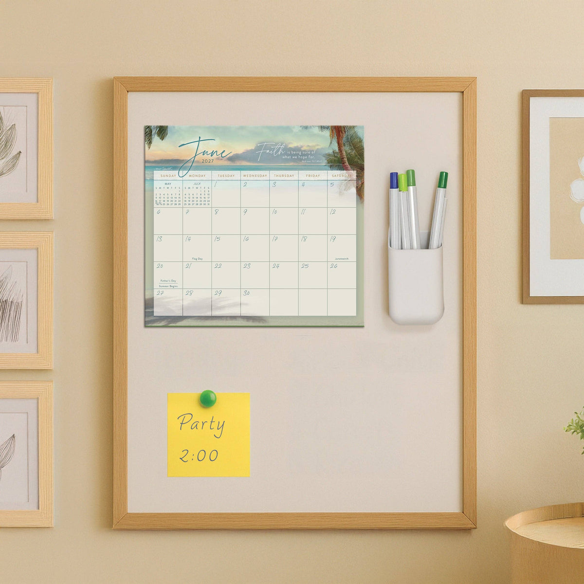 Seaside Serenity Faith 2027 Magnetic Calendar Pad