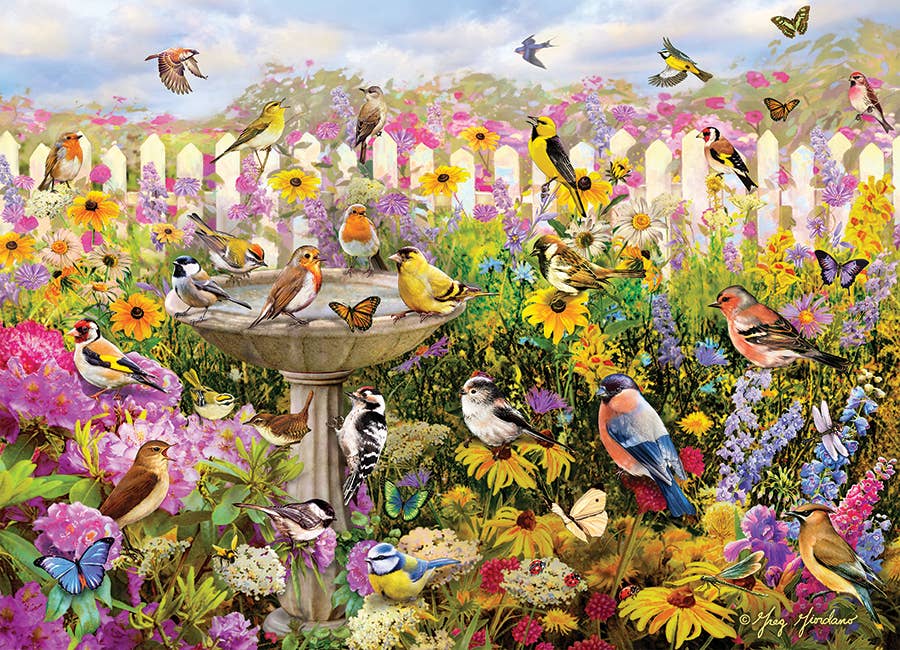 Backyard Bird Bath 1000-Piece Cobble Hill Puzzle