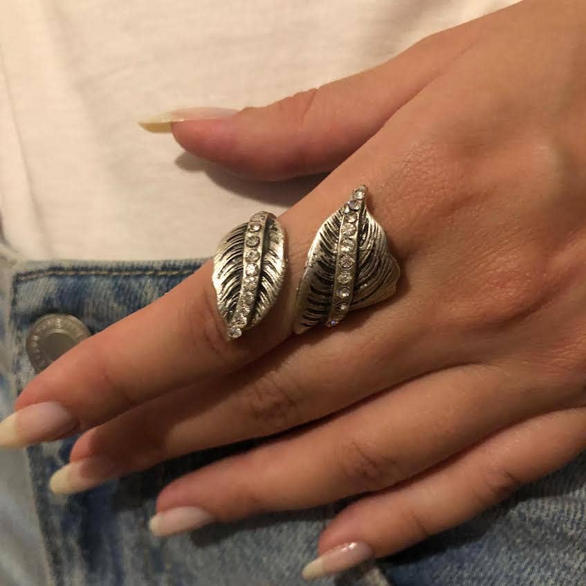 Twilight Feather crystal Ring