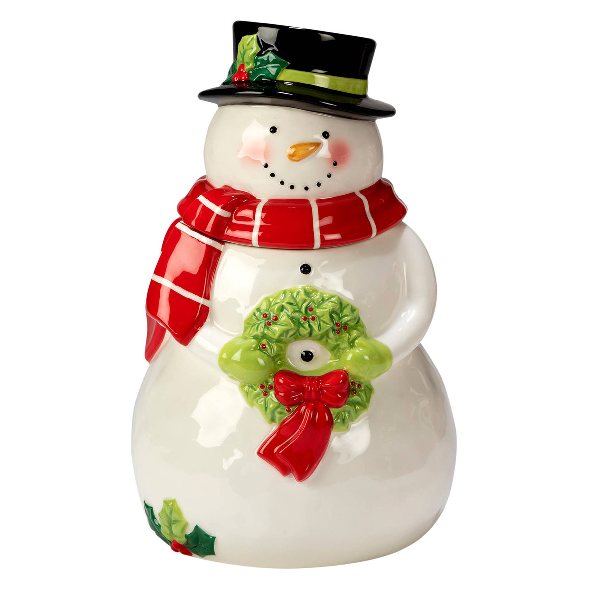 Holiday Magic Christmas Snowman 3-D  Cookie Jar 10.75"