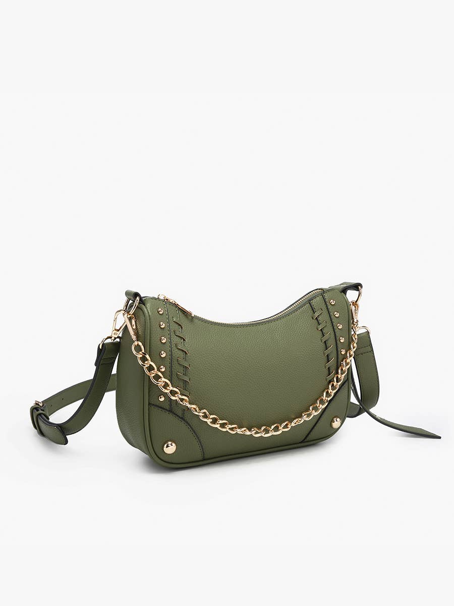 M2623 Artemis Paneled Crossbody w/ Stud Details