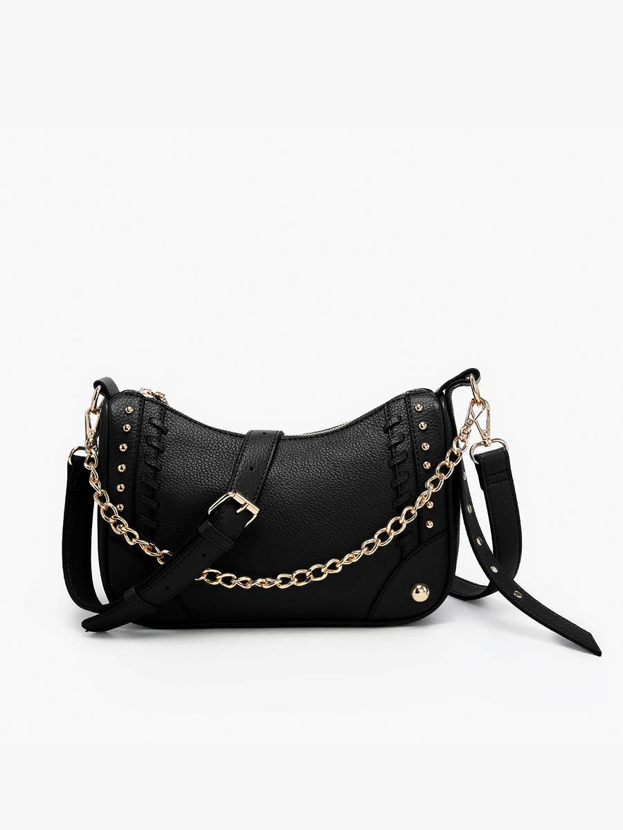 M2623 Artemis Paneled Crossbody w/ Stud Details
