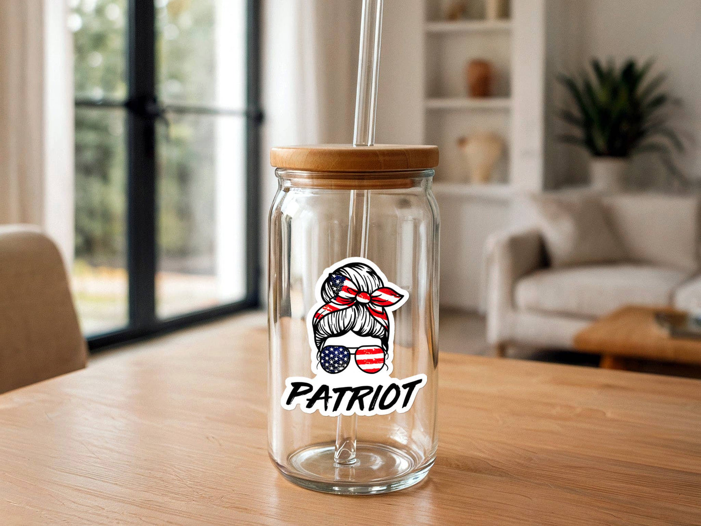 Patriot Sticker | Messy Bun | Patriotic Sticker | Vinyl