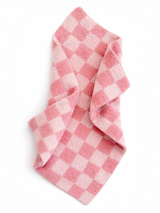Phufy® Bliss Checkerboard Mini Blanket, Strawberry/Carnation