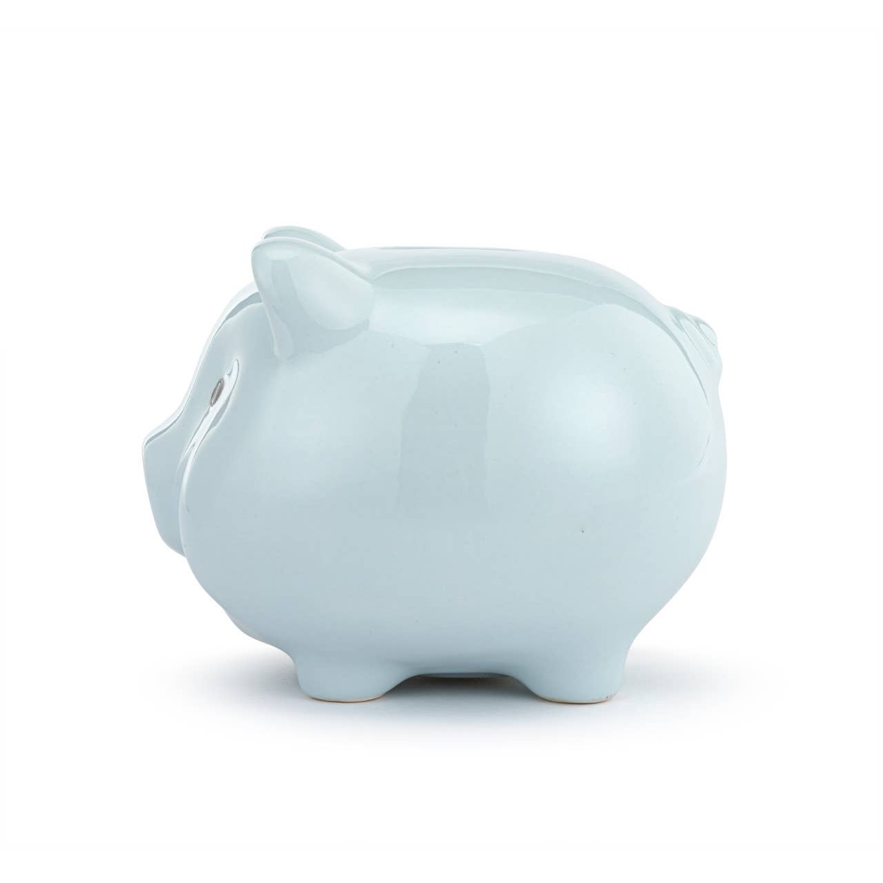 Blue Ceramic Classic Piggy Bank - 7x5.5x6in