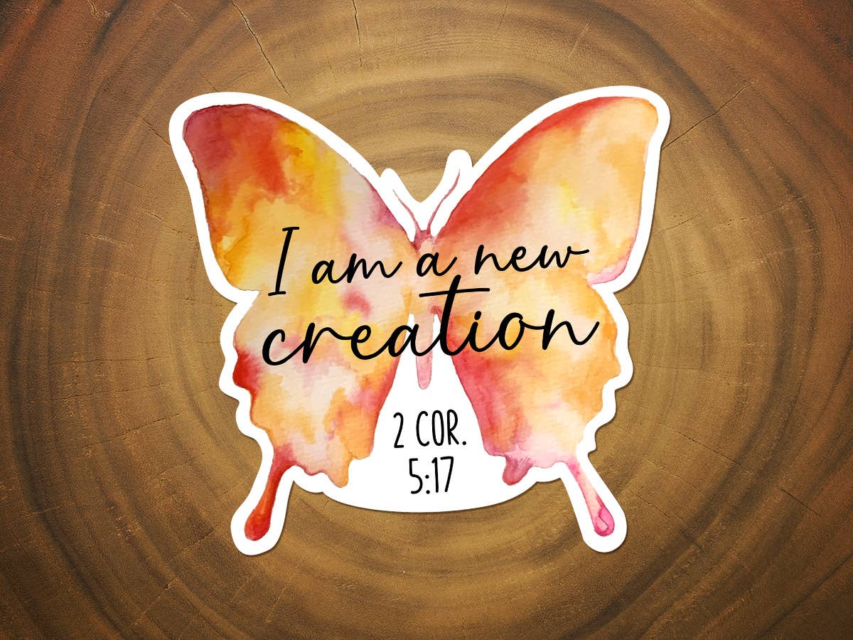 Butterfly New Creation | Christian Sticker | Watercolor