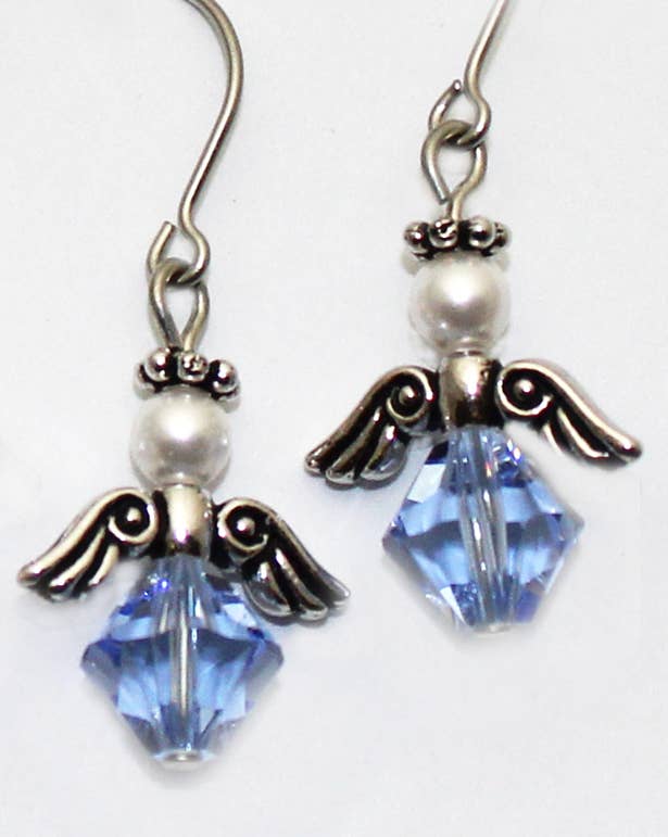 Angel Crystal and Metal Dangle Earring