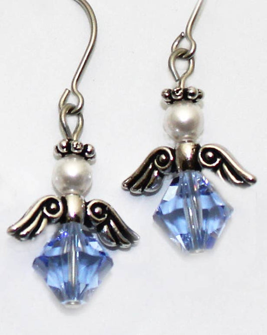 Angel Crystal and Metal Dangle Earring