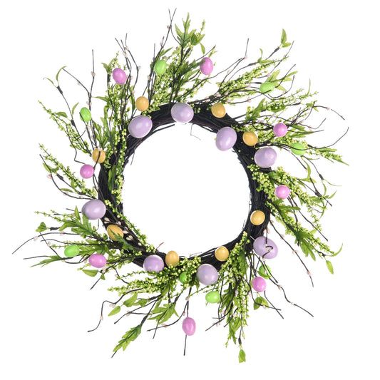 Transpac 20" Pastel Easter Egg Wreath Easter Home Décor