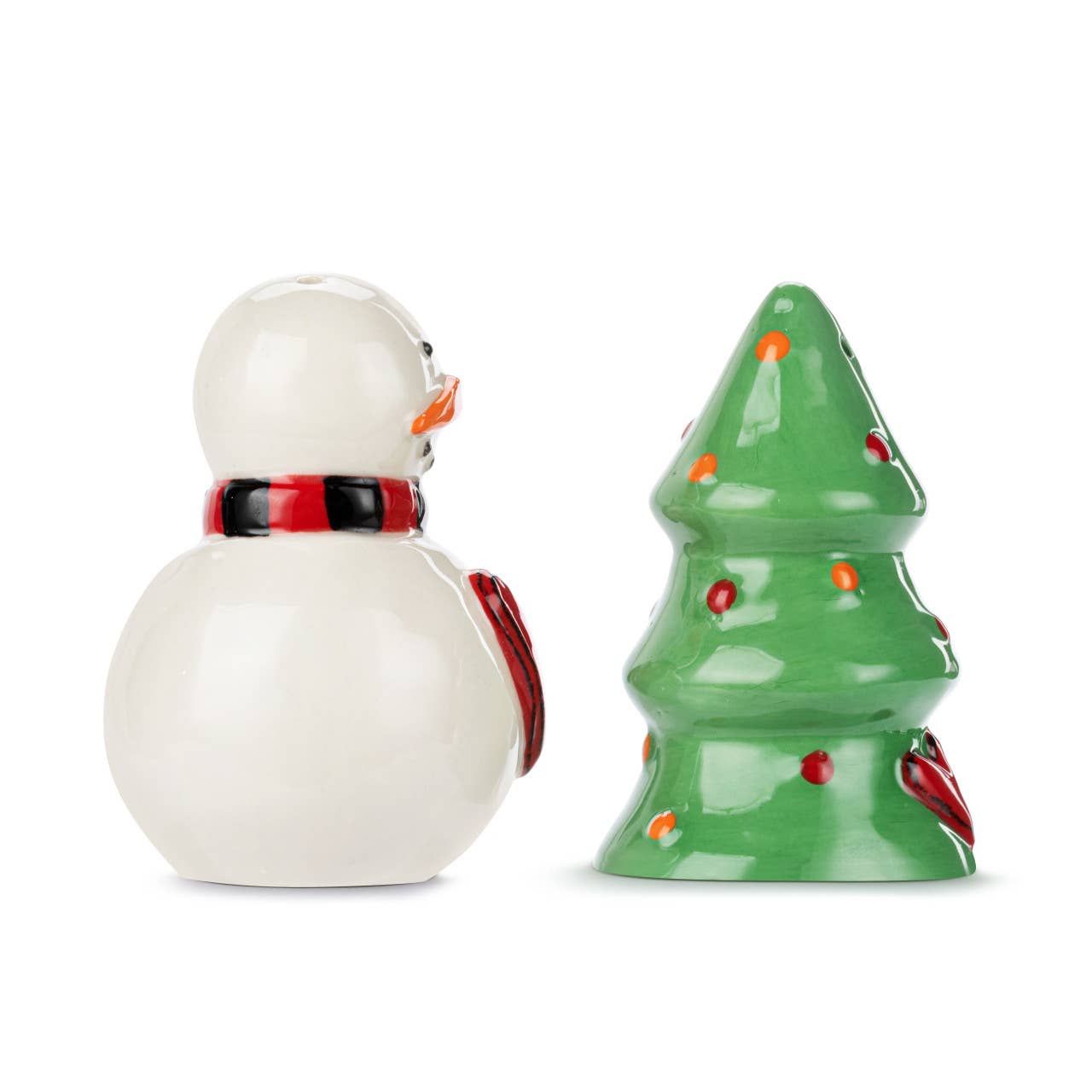 Snowman and Tree Salt and Pepper Shakers - Set of 2
