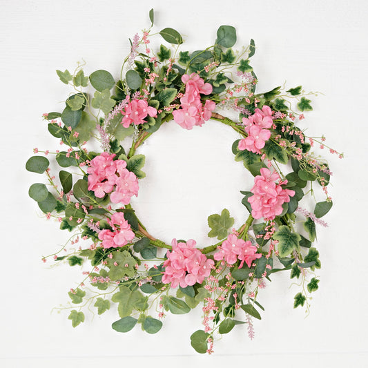 35630-24in Wreath-Pink Hydrangea Garden