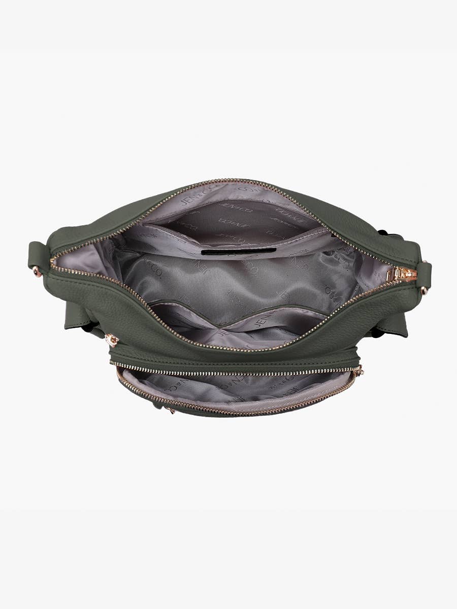 M2677 Nicole Multi-Zip Crossbody w/ Side Pockets