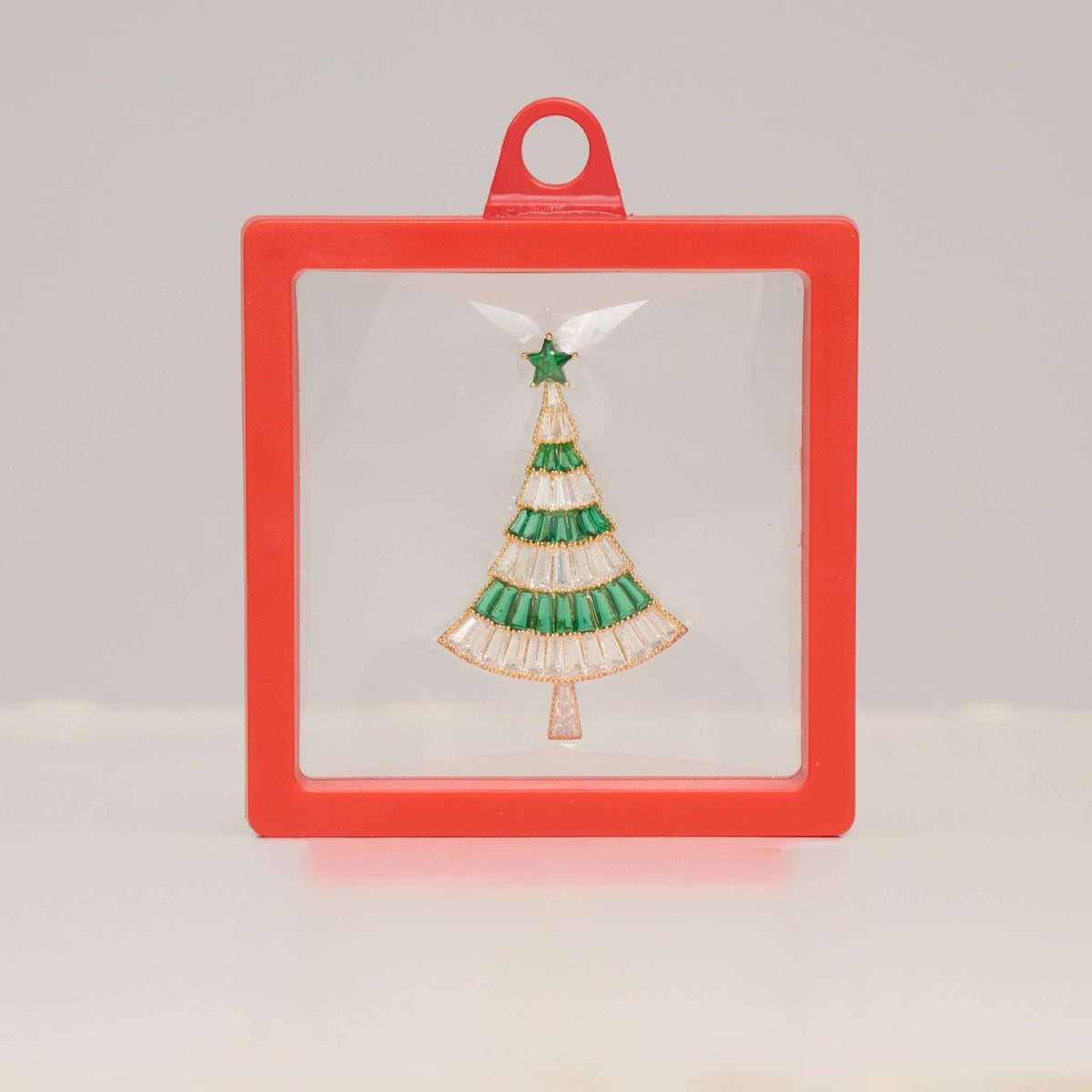 Christmas Tree Brooch Vintage Holiday CZ Convertible Pin
