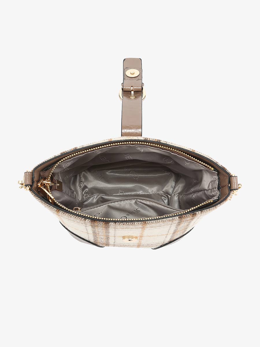 M2736 Georgina Plaid Contrast Bucket Bag