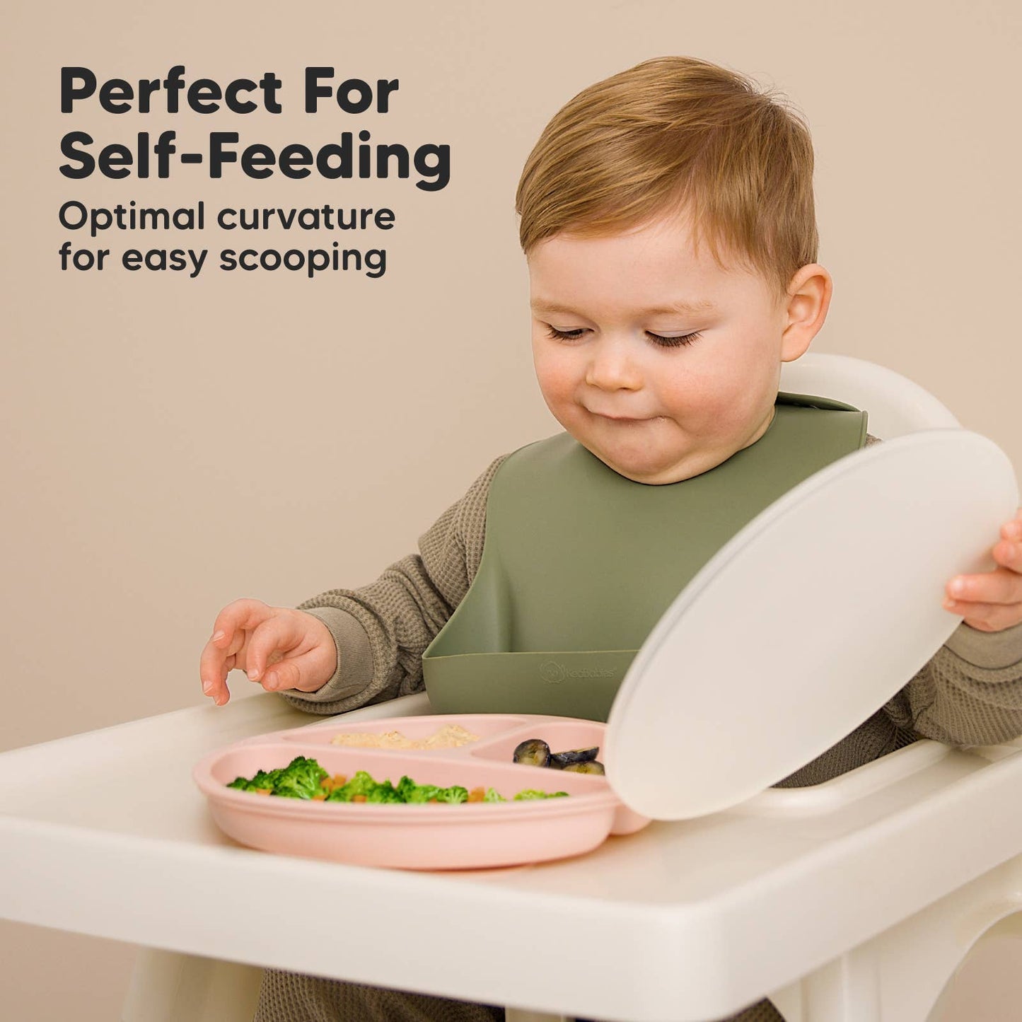 3-Pack Prep Suction Plates with Lids BPA-Free Baby Plate