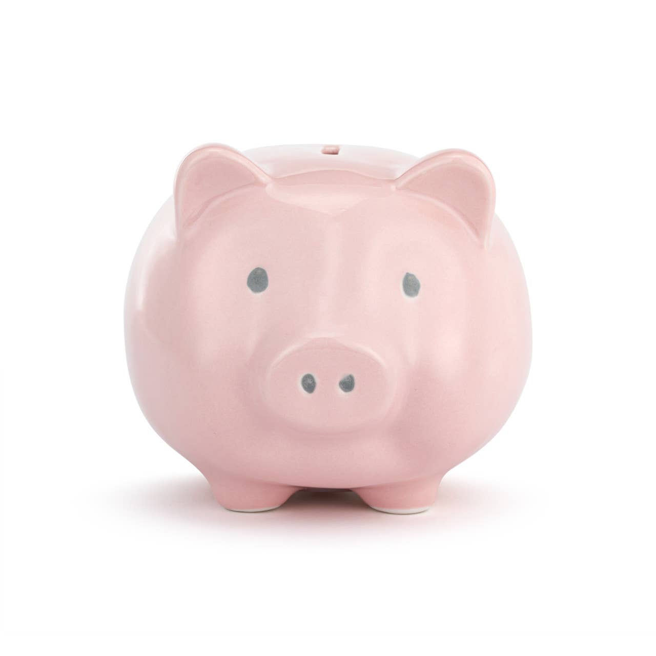 Pink Ceramic Classic Piggy Bank - 7x5.5x6in