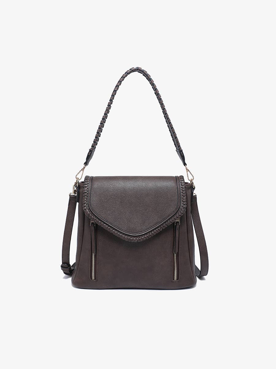 Lorelei Double Zip Crossbody – Whipstitch Trim | M2167