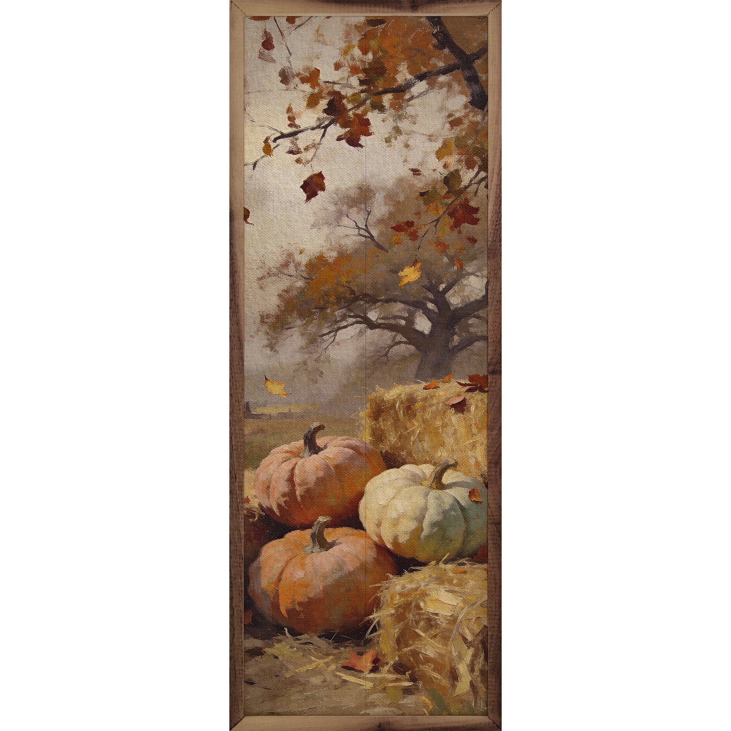Pumpkins And Hay Harvest Scene