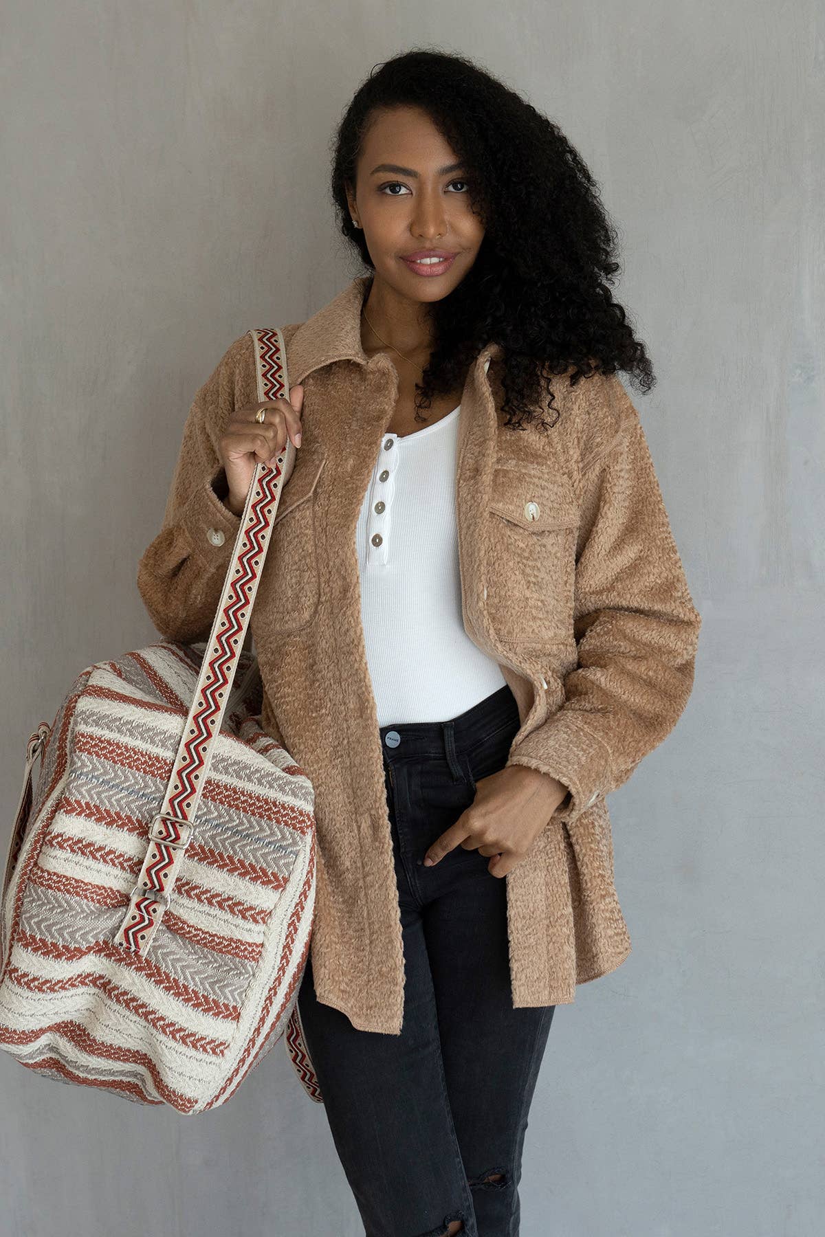 JKT2206 Lyric Knit Textured Jacket w/ Faux Pockets
