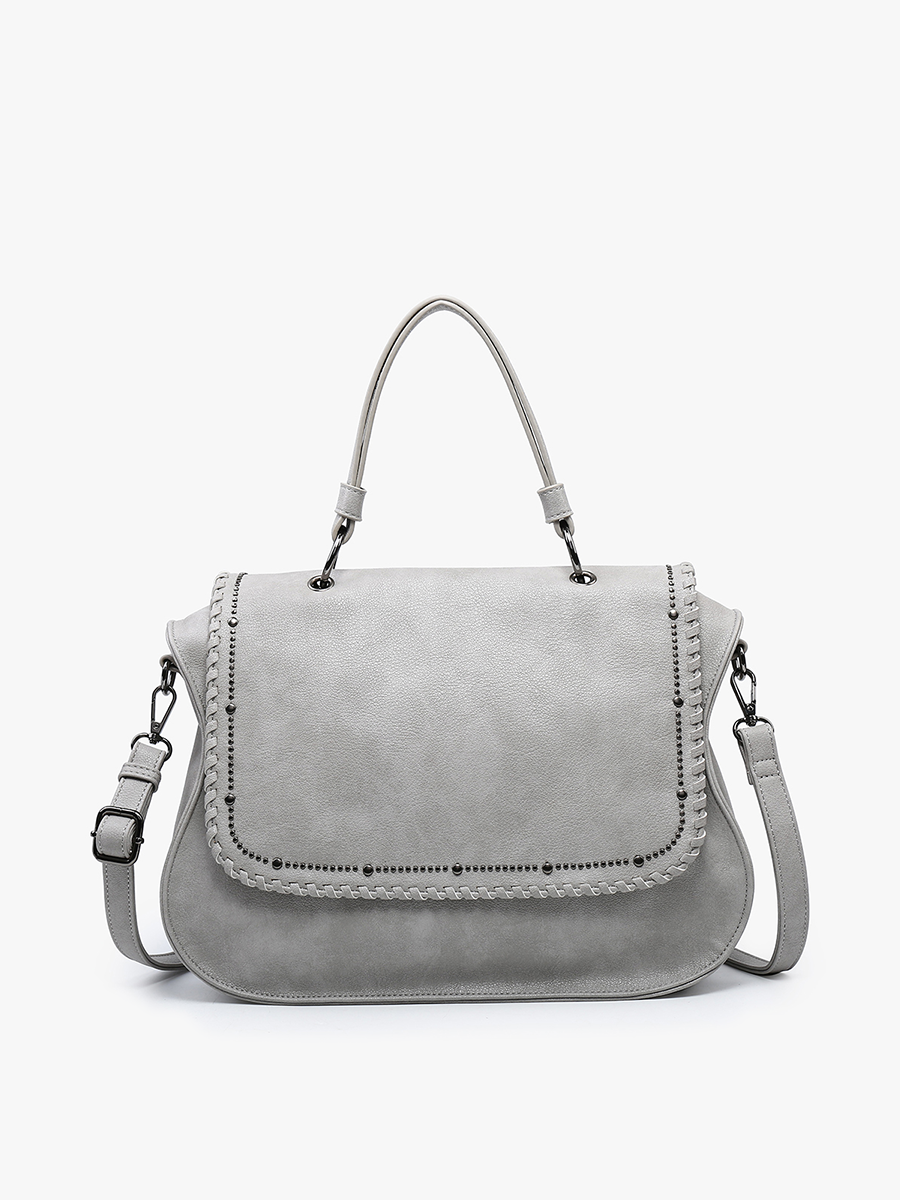 M2425 Cricket Studded Flapover Hobo w/ Handle