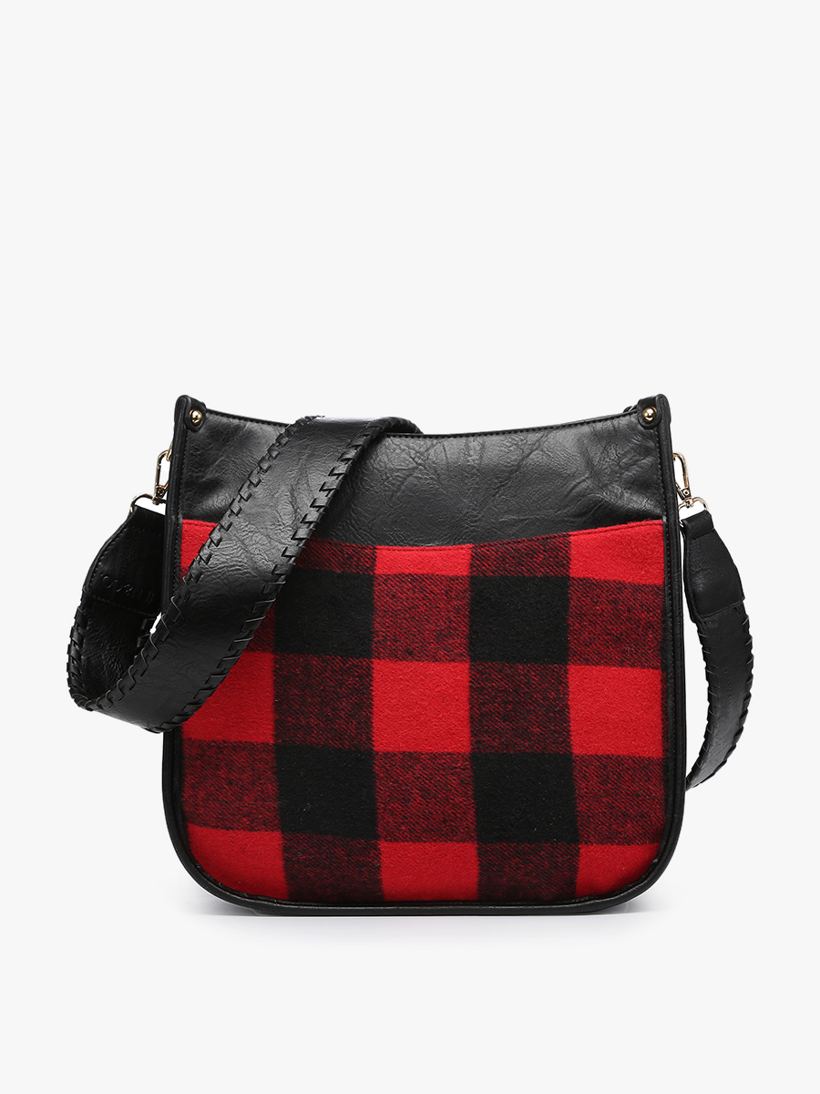 M1977PLD Chloe Plaid Crossbody with Guitar Strap