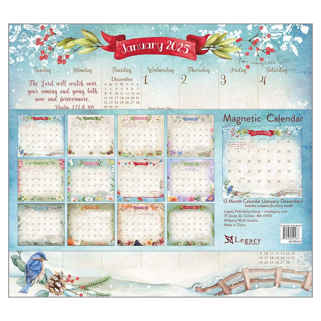 2025 Faithful Heart and Home Magnetic Calendar Pad