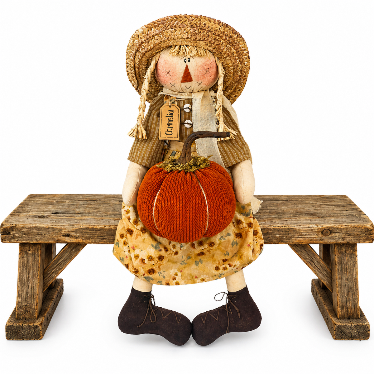 Cornelia the Scarecrow  with Pumpkin