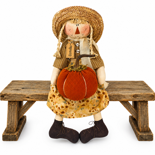 Cornelia the Scarecrow  with Pumpkin