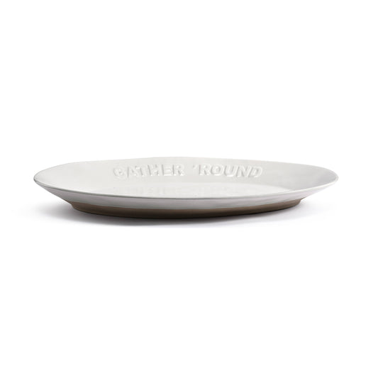 White Gather 'Round Platter