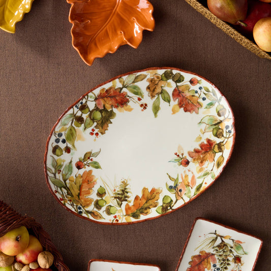 Autumn Meadows Oval Platter 16" x 12"