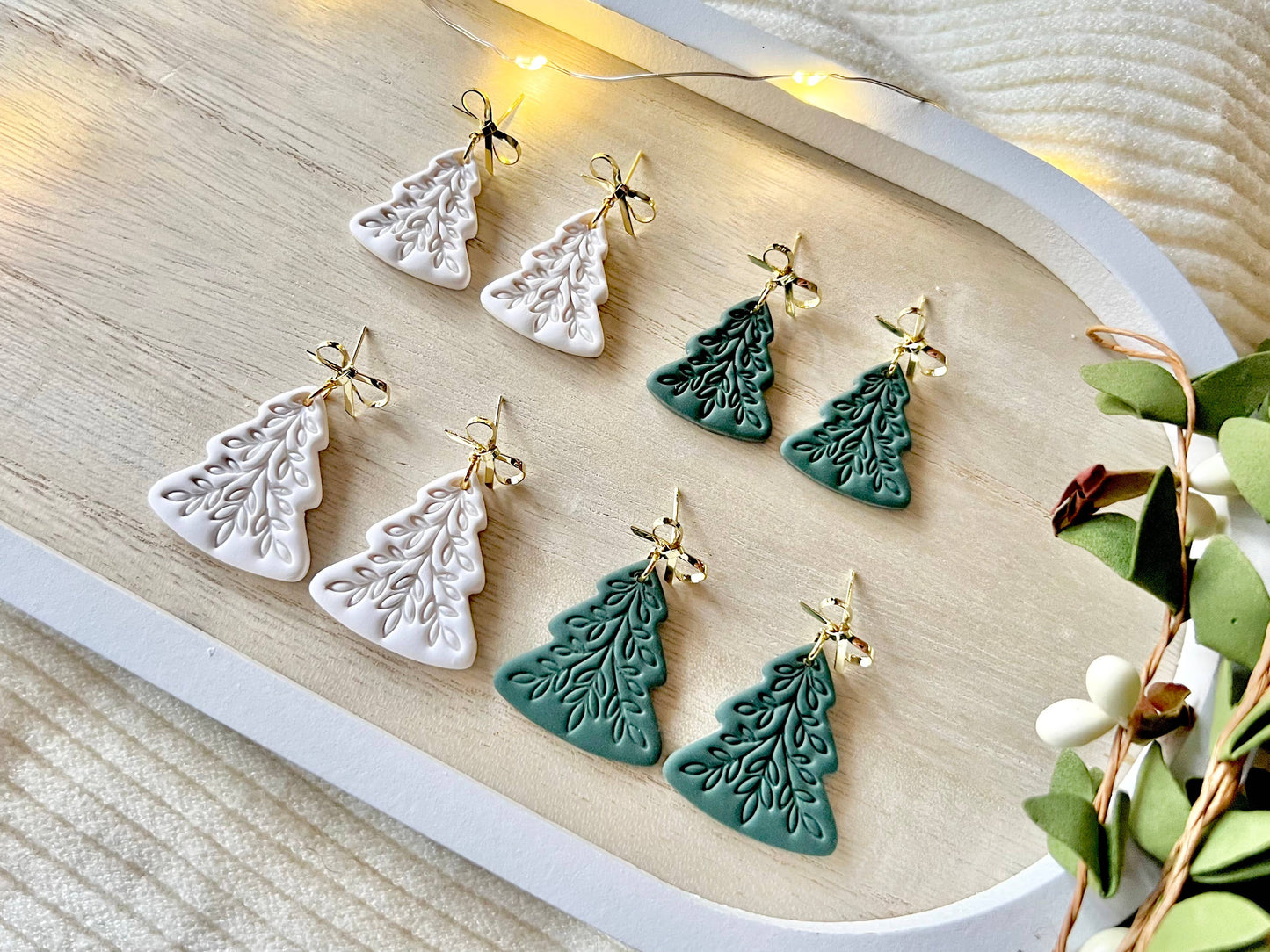 Scandinavian Tree Earrings, Christmas Tree Earrings