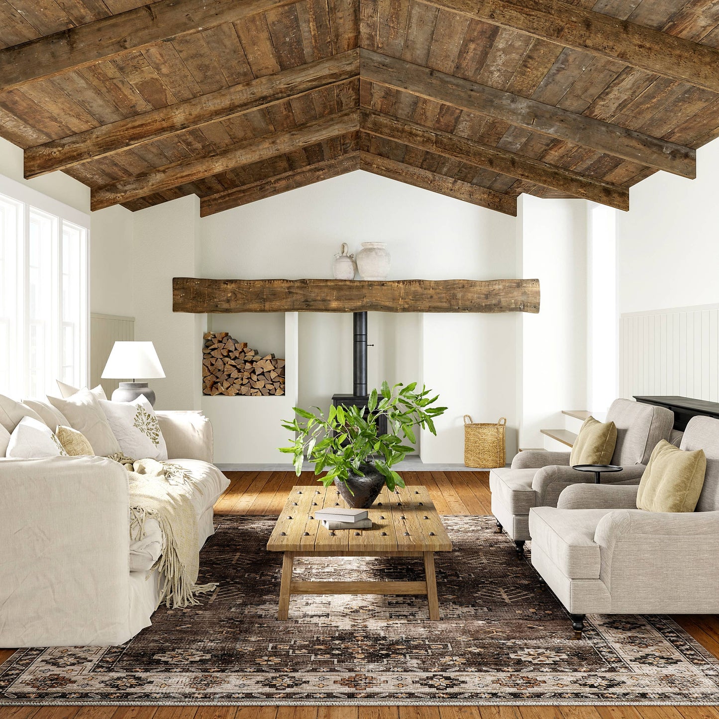 Lauren Liess Barbary Distressed Machine Washable Area Rug