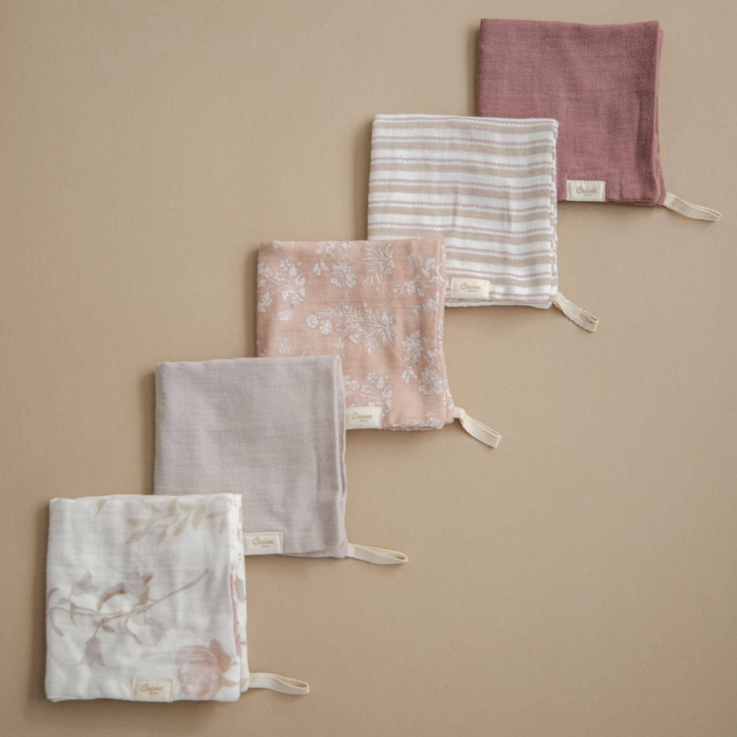 Violet 5-Piece Cotton Baby Washcloth Set
