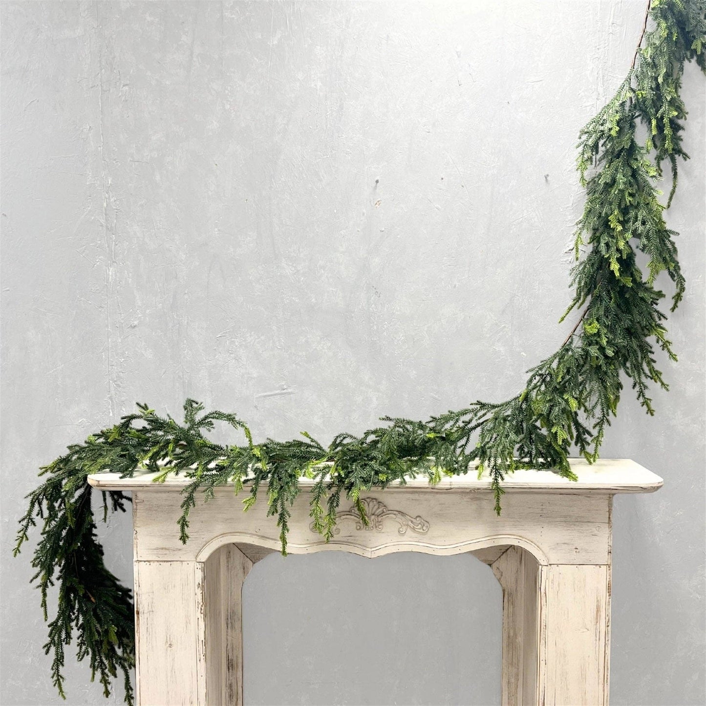 9’ Mini Noble Fir Garland | Faux Christmas Greenery Garland