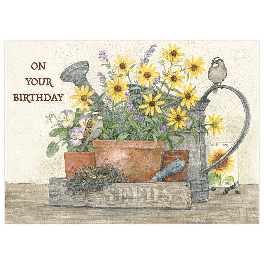 White Throated Sparrows - Faith Birthday Card